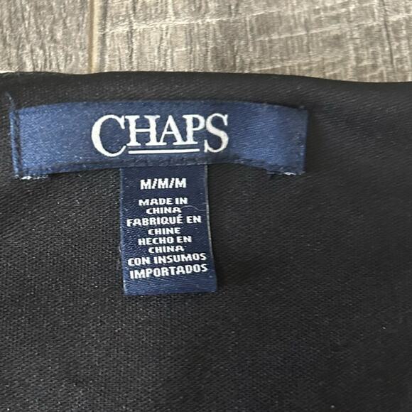 Chap’s- Fit & Flare-  Medium- v- neck- shoulder pads, blue, black, cream - Picture 4 of 9